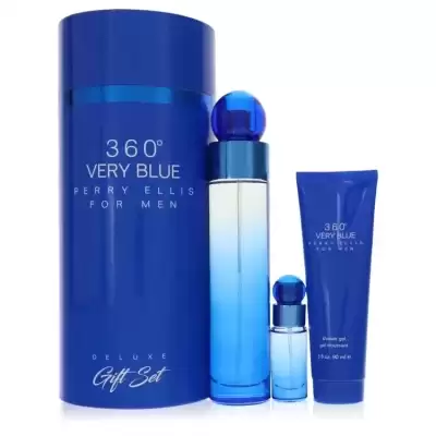 Perry Ellis 360 Very Blue by Perry Ellis Gift Set -- 3.4 oz Eau De Toilette Spray + .25 oz Mini EDT 