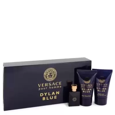 Versace Pour Homme Dylan Blue by Versace Gift Set -- 0.17 oz Mini EDT + 0.8 oz After Shave Balm + 0.
