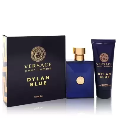Versace Pour Homme Dylan Blue by Versace Gift Set -- 3.4 oz Eau de Toilette Spray + 3.4 oz Shower Ge