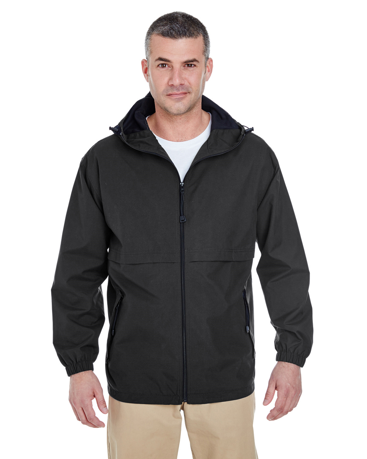 UltraClub Adult Microfiber Full-Zip Hooded Jacket 8908 100% Polyester ...