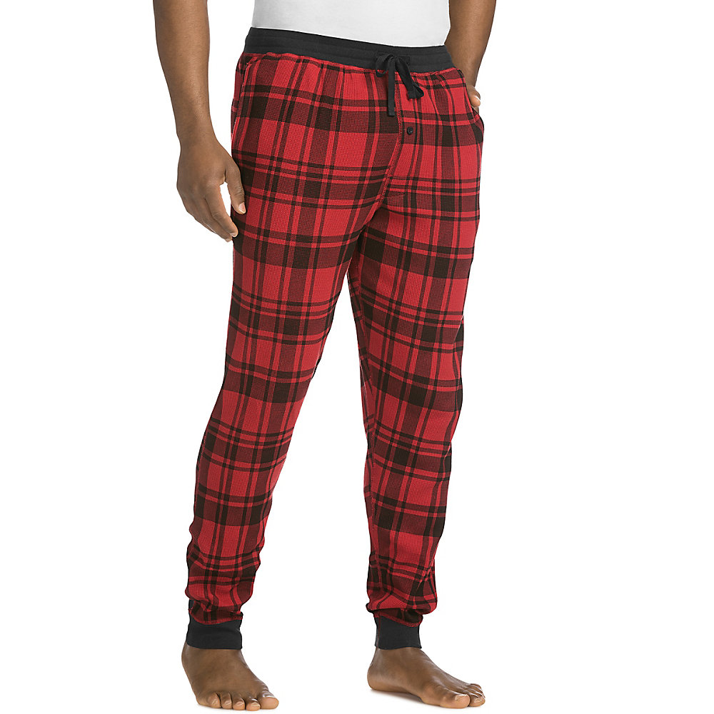 Hanes Mens Thermal Waffle Knit Jogger Pants in Bulk Price