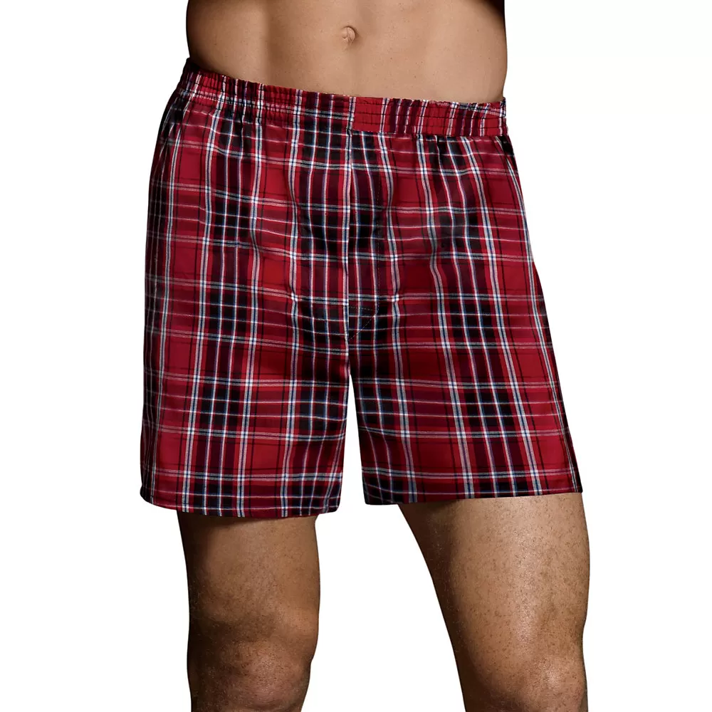 Hanes 745BP5 Ultimate Men's TAGLESS Tartan Boxers with Comfort Flex ...