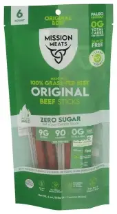 Mission Meats Stick Beef Orig 6Pc