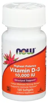 Now Real Food Vitamin D3 10000Iu Soft Gels