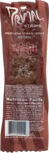 Primal Strips Jerky Mtless Seitan Teriyaki