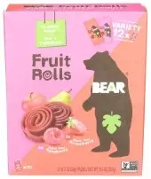 Bear Snacks Fruit Rolls Strw Ras Vrty