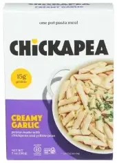 Chickapea Pasta Dish Creamy Garlic