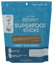 Dog Treat Naturals Dog Sf Stick Turk Blbrry