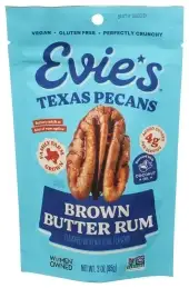 Evies Snacks Pecans Rstd Brwn Btr Rum