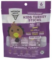 Mission Meats Stick Turkey Fr Kids 6Pc