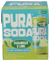 Pura Soda Soda Cucumber Lime 4Pk