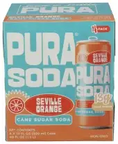 Pura Soda Soda Seville Orange 4Pk