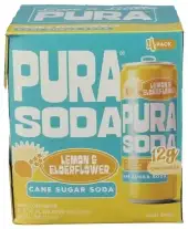 Pura Soda Soda Lemon Elderflwr 4Pk