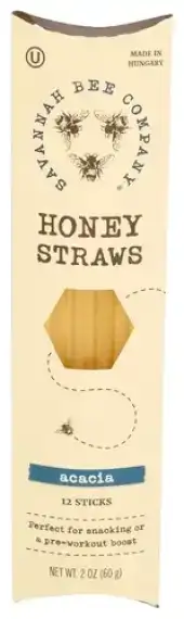 Savannah Bee Co Honey Straw Boxed 12Pk
