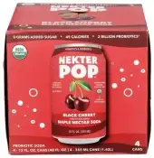Nekter Pop Soda Black Cherry 4Pk