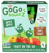 Gogo Squeez Applesc Apple Ntrl 4Pk