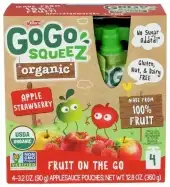 Gogo Squeez Applesc Strawberryry 4Pk Org