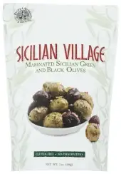 Sicilian Village Olives Grn Blck Marinated