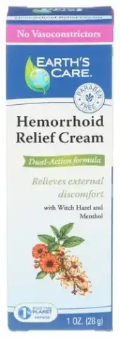 Earths Care Cream Hemorrhoid Relief