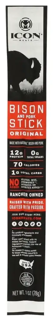 Icon Meats Meat Stick Bison Nd Pork