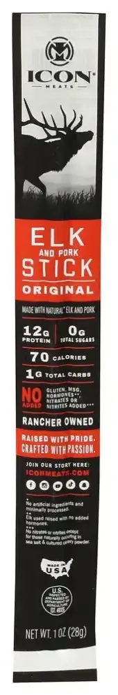 Icon Meats Meat Stick Elk Nd Pork