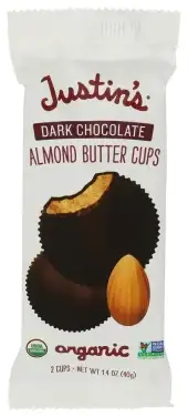Justins Dark Choc Cups Almond Btr