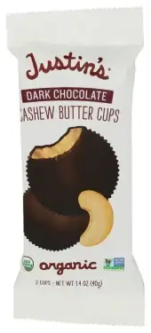 Justins Dark Choc Cups Cashew Btr