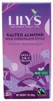 Lilys Sweets Choc Bar Mlk & Sltd Almnd