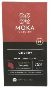 Moka Origins Choc Bar Dk Cherry 72Pct