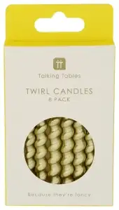 Talking Tables Candle Bday Gold Twirl
