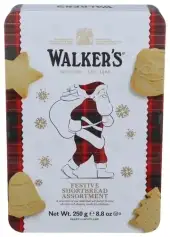 Walkers Cookies Shrtbrd Santa Tin