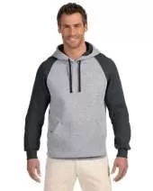Jerzees 96CR Adult 8 oz. NuBlend® Colorblock Raglan Pullover Hood