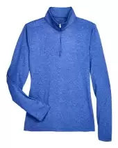 UltraClub 8618W Women's Cool & Dry Heathered Performance Quarter-Zip Pullover 2 Pack