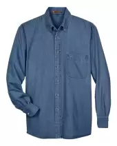 Harriton M550T Men's Tall Denim Shirt 2 Pack