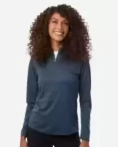 AllPro 4HM70L Women Pro-Lock Performance M?lange Quarter-Zip Pullover