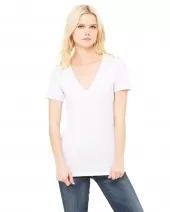 Bella + Canvas B6035 Ladies' Jersey Short-Sleeve Deep V-Neck T-Shirt