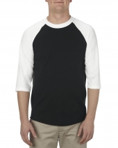 Alstyle AL1334 Adult 6.0 oz., 100% Cotton 3/4 Raglan T-Shirt