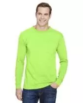 Bayside BA3055 Unisex Union-Made Long-Sleeve Pocket Crew T-Shirt