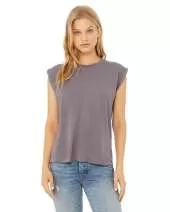 Bella + Canvas 8804 Ladies' Flowy Muscle T-Shirt with Rolled Cuff