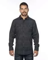 Burnside B8202 Men's Long-Sleeve Plaid Pattern Woven Shirt
