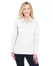 Devon & Jones DG20LW CrownLux Performance™ Ladies' Plaited Long Sleeve Polo
