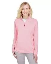 Devon & Jones DG480W CrownLux Performance™ Ladies' Clubhouse Micro-Stripe Quarter-Zip