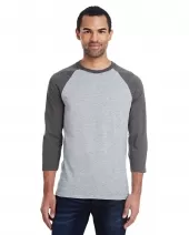 Hanes 42BA Men's 4.5 oz., 60/40 Ringspun Cotton/Polyester X-Temp® Baseball T-Shirt