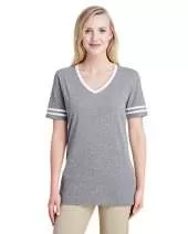 Jerzees 602WVR Ladies' 4.5 oz. TRI-BLEND Varsity V-Neck T-Shirt