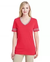Jerzees 602WVR Ladies' 4.5 oz. TRI-BLEND Varsity V-Neck T-Shirt