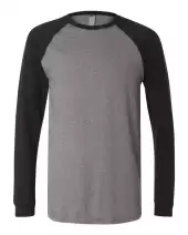 BELLA + CANVAS 3000 Men's Long Sleeve Jersey Baseball Tee 2 Pack