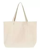 Q-Tees Q1500 34.6L Large Canvas Deluxe Tote