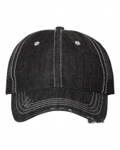 Mega Cap 6990B Herringbone Unstructured Contrast Stitch Trucker Cap