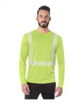 Bayside 3740 USA-Made Hi-Visibility LONG Sleeve Performance T-Shirt - Segmented Tape