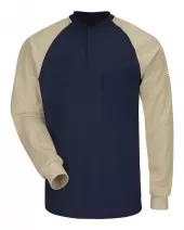 Bulwark SEL4 Long Sleeve Color-Block Tagless Henley Shirt